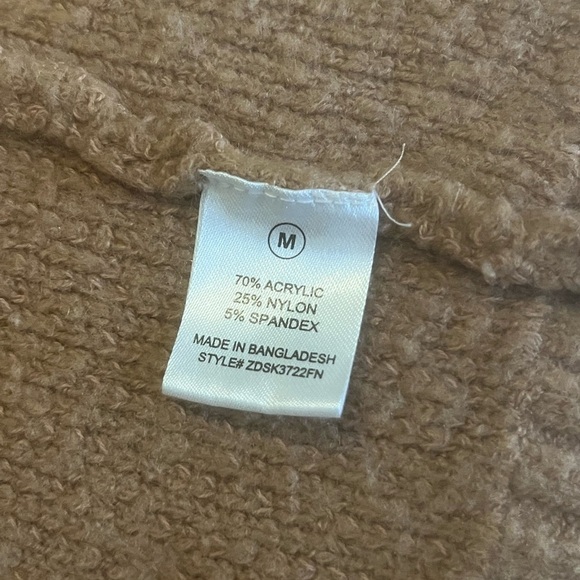 Fashion Nova Women's Hooded Ribbed Knit Cardigan Sweater Brown Size M - Picture 5 of 6